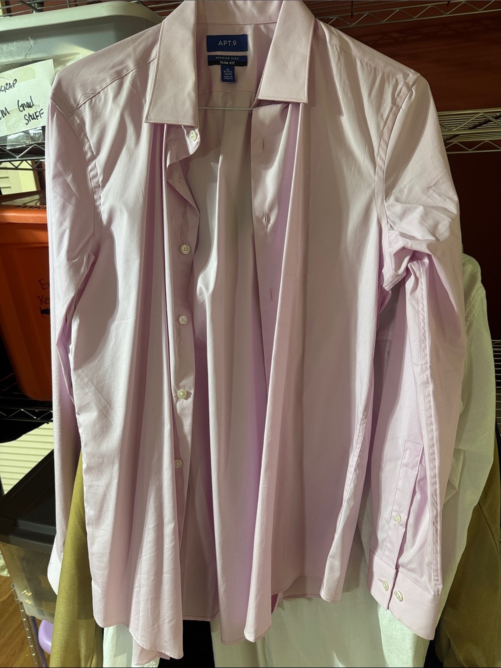 Apt. 9 Men’s Light Pink Dress Shirt - Button-Up Point Collar